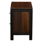 Table de chevet à 2 tiroirs Noyer brun, cadre en bois, individuelle