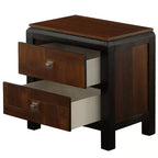 Table de chevet à 2 tiroirs Noyer brun, cadre en bois, individuelle