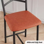 Tabourets de bar hauteur comptoir noirs/marrons/dorés, assise en PU avec dossier en X, lot de 4