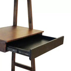 Bureau échelle 1 personne, style échelle, avec étagères, marron naturel