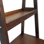 Bureau échelle 1 personne, style échelle, avec étagères, marron naturel