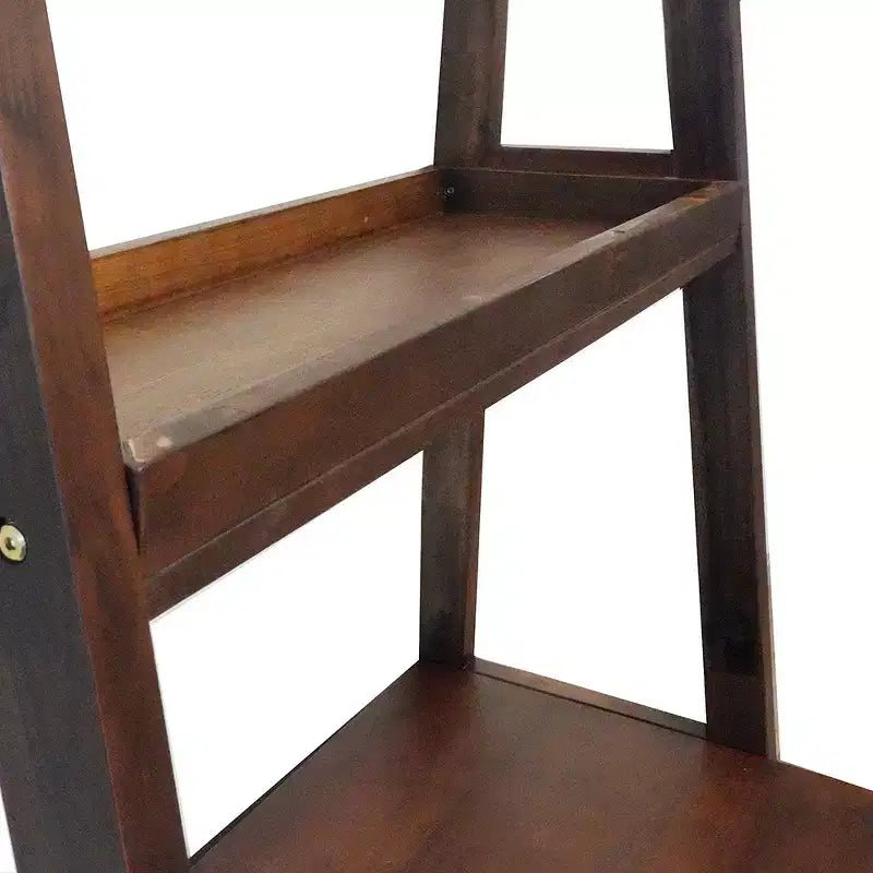Bureau échelle 1 personne, style échelle, avec étagères, marron naturel