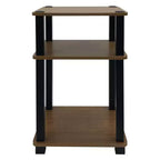Étagère/Table d'appoint à 3 niveaux noire et marron, autoportante, assemblage par 1 personne
