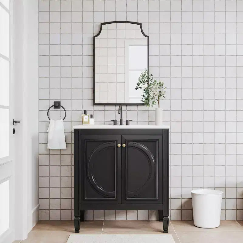 20x30 Inch Metal Framed Medicine Cabinet - Surface Mount or Recessed Bathroom Mirror Cabinet with StorageBlack