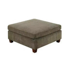 Royal Hampton 37 Inches Fabric Upholstered Wooden Ottoman, Taupe Brown