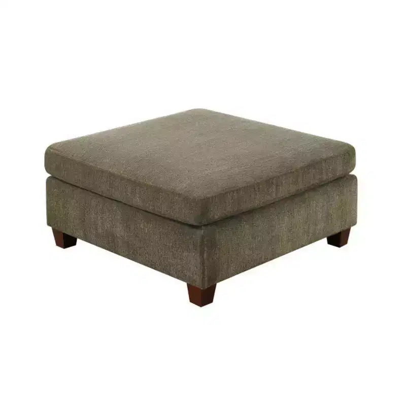 Royal Hampton 37 Inches Fabric Upholstered Wooden Ottoman, Taupe Brown