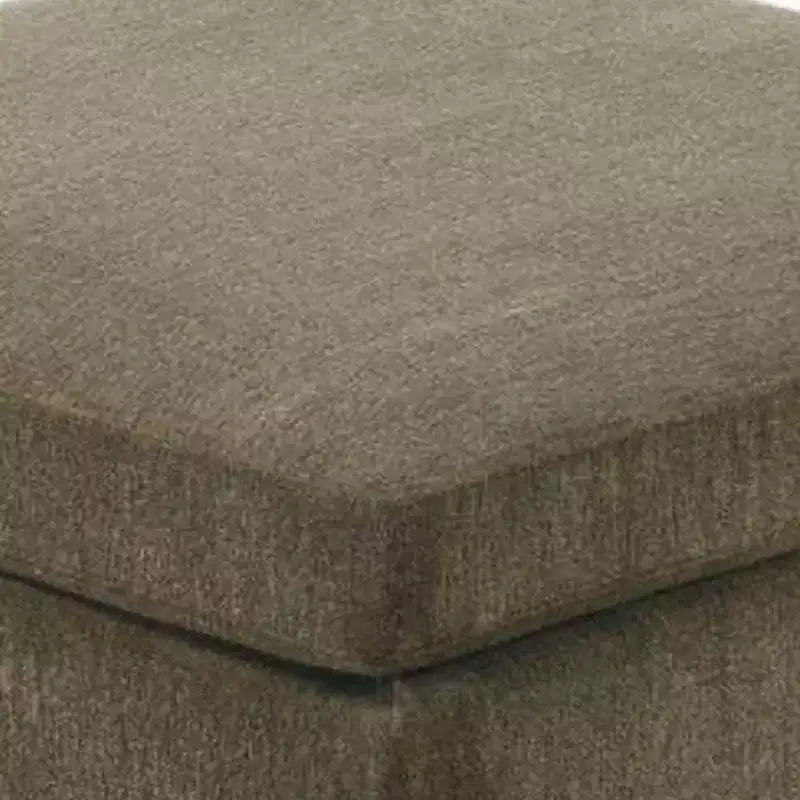Ottoman carré marron taupe, rembourré en microfibre, 1 place (94 cm L x 94 cm P x 48 cm H)