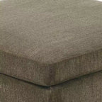 Ottoman carré marron taupe, rembourré en microfibre, 1 place (94 cm L x 94 cm P x 48 cm H)