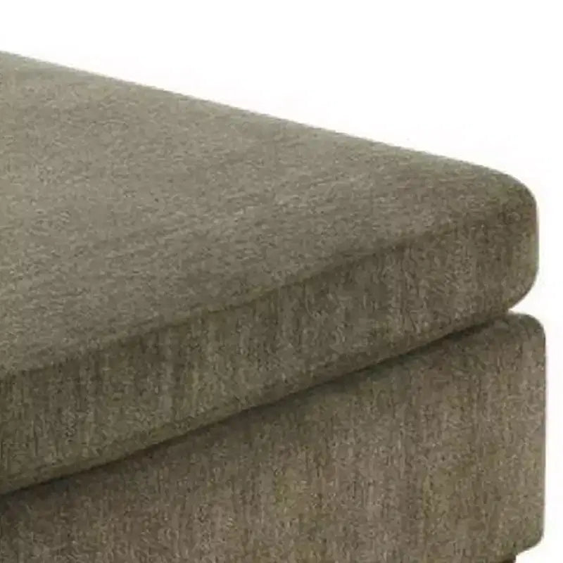 Ottoman carré marron taupe, rembourré en microfibre, 1 place (94 cm L x 94 cm P x 48 cm H)