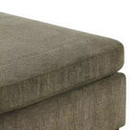 Ottoman carré marron taupe, rembourré en microfibre, 1 place (94 cm L x 94 cm P x 48 cm H)