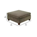 Ottoman carré marron taupe, rembourré en microfibre, 1 place (94 cm L x 94 cm P x 48 cm H)