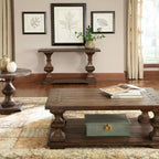 Table d'appoint ronde sur pied, marron – 1 pièce