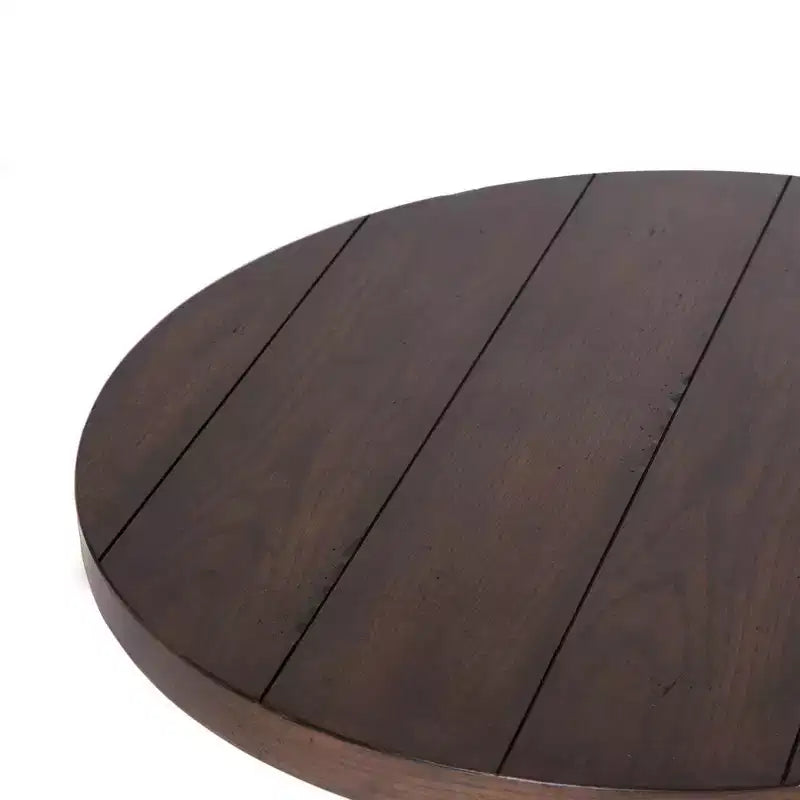 Table d'appoint ronde sur pied, marron – 1 pièce