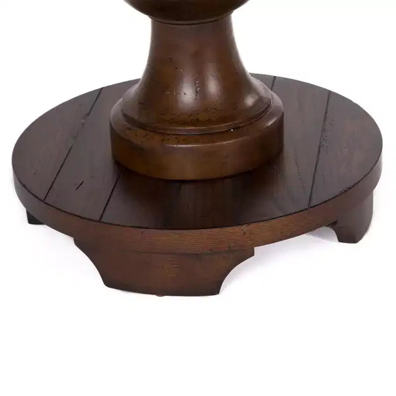 Table d'appoint ronde sur pied, marron – 1 pièce