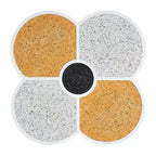 Table basse en forme de fleur avec tiroir de rangement – Noir / Naturel
