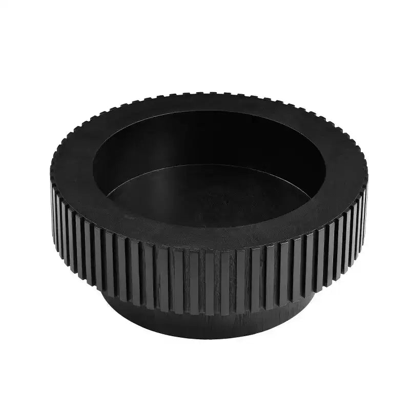 Table basse ronde cannelée avec rangement dissimulé – Frêne / Noir / Noyer – Pied central, 1 personne