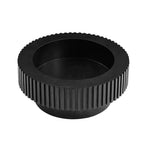 Table basse ronde cannelée avec rangement dissimulé – Frêne / Noir / Noyer – Pied central, 1 personne