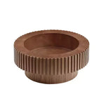 Table basse ronde cannelée avec rangement dissimulé – Frêne / Noir / Noyer – Pied central, 1 personne
