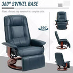 Fauteuil inclinable pivotant avec repose-pieds – Similicuir, 1 place (Noir / Bleu / Blanc cassé / Gris / Orange)
