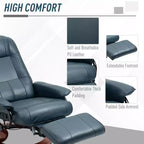 Fauteuil inclinable pivotant avec repose-pieds – Similicuir, 1 place (Noir / Bleu / Blanc cassé / Gris / Orange)