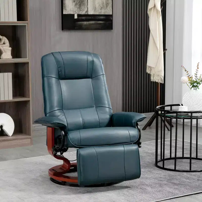 Fauteuil inclinable pivotant avec repose-pieds – Similicuir, 1 place (Noir / Bleu / Blanc cassé / Gris / Orange)
