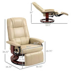 Fauteuil inclinable pivotant avec repose-pieds – Similicuir, 1 place (Noir / Bleu / Blanc cassé / Gris / Orange)