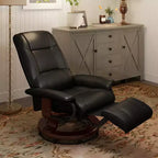 Fauteuil inclinable pivotant avec repose-pieds – Similicuir, 1 place (Noir / Bleu / Blanc cassé / Gris / Orange)