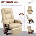 Fauteuil inclinable pivotant avec repose-pieds – Similicuir, 1 place (Noir / Bleu / Blanc cassé / Gris / Orange)