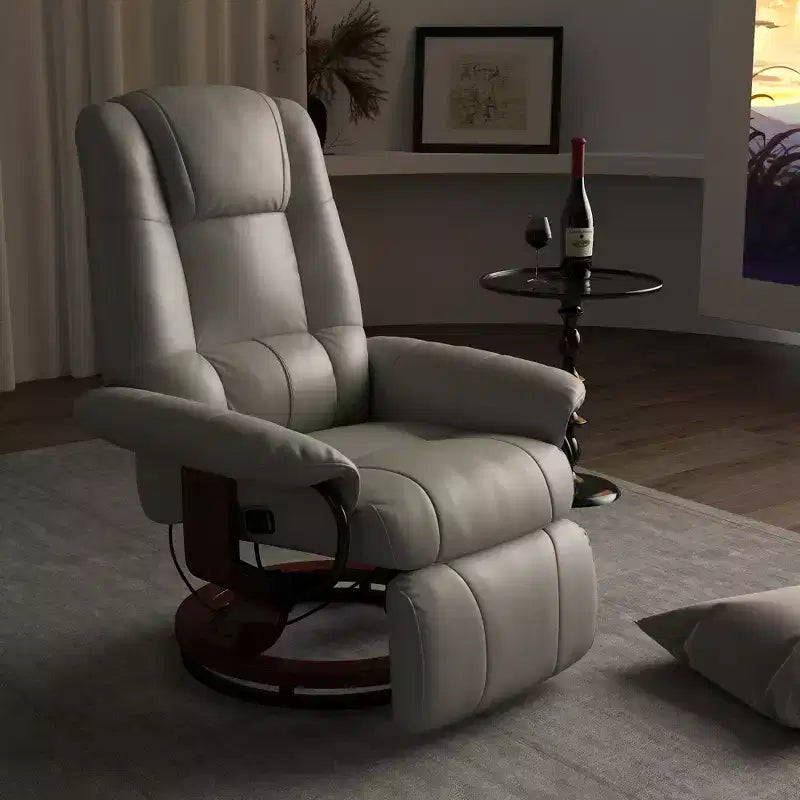 Fauteuil inclinable pivotant avec repose-pieds – Similicuir, 1 place (Noir / Bleu / Blanc cassé / Gris / Orange)