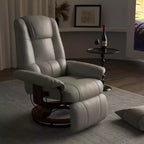 Fauteuil inclinable pivotant avec repose-pieds – Similicuir, 1 place (Noir / Bleu / Blanc cassé / Gris / Orange)
