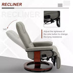 Fauteuil inclinable pivotant avec repose-pieds – Similicuir, 1 place (Noir / Bleu / Blanc cassé / Gris / Orange)