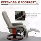 Fauteuil inclinable pivotant avec repose-pieds – Similicuir, 1 place (Noir / Bleu / Blanc cassé / Gris / Orange)