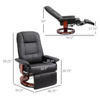 Fauteuil inclinable pivotant avec repose-pieds – Similicuir, 1 place (Noir / Bleu / Blanc cassé / Gris / Orange)