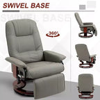 Fauteuil inclinable pivotant avec repose-pieds – Similicuir, 1 place (Noir / Bleu / Blanc cassé / Gris / Orange)