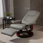 Fauteuil inclinable pivotant avec repose-pieds – Similicuir, 1 place (Noir / Bleu / Blanc cassé / Gris / Orange)
