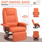 Fauteuil inclinable pivotant avec repose-pieds – Similicuir, 1 place (Noir / Bleu / Blanc cassé / Gris / Orange)