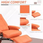 Fauteuil inclinable pivotant avec repose-pieds – Similicuir, 1 place (Noir / Bleu / Blanc cassé / Gris / Orange)