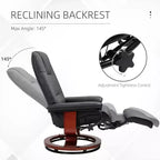 Fauteuil inclinable pivotant avec repose-pieds – Similicuir, 1 place (Noir / Bleu / Blanc cassé / Gris / Orange)
