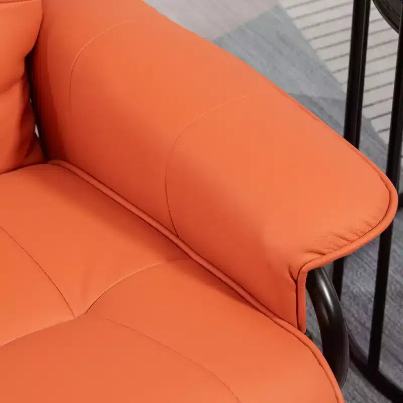 Fauteuil inclinable pivotant avec repose-pieds – Similicuir, 1 place (Noir / Bleu / Blanc cassé / Gris / Orange)