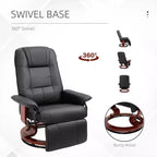 Fauteuil inclinable pivotant avec repose-pieds – Similicuir, 1 place (Noir / Bleu / Blanc cassé / Gris / Orange)