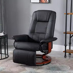 Fauteuil inclinable pivotant avec repose-pieds – Similicuir, 1 place (Noir / Bleu / Blanc cassé / Gris / Orange)