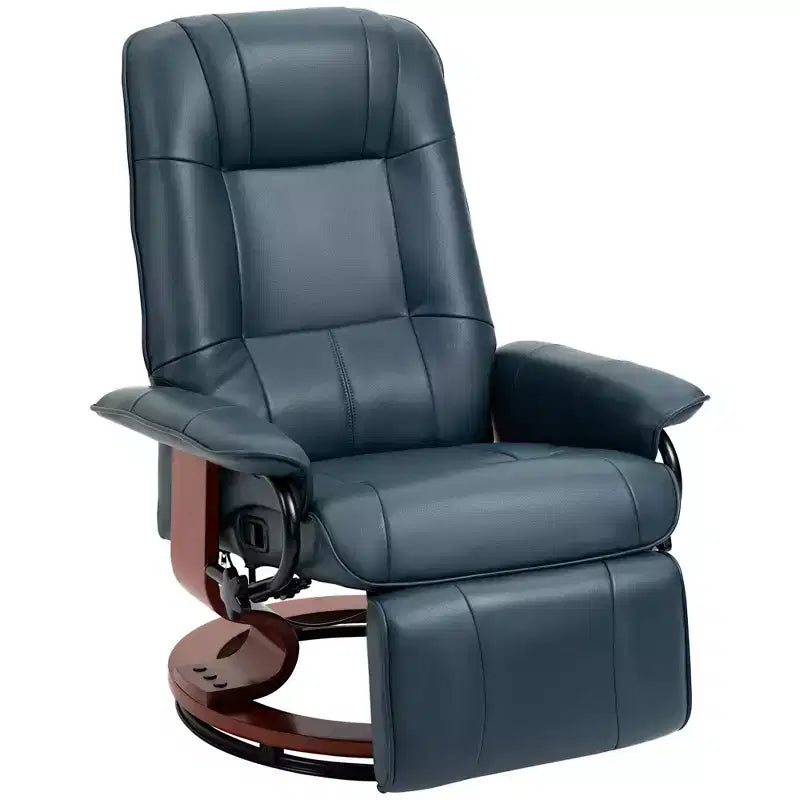 Fauteuil inclinable pivotant avec repose-pieds – Similicuir, 1 place (Noir / Bleu / Blanc cassé / Gris / Orange)