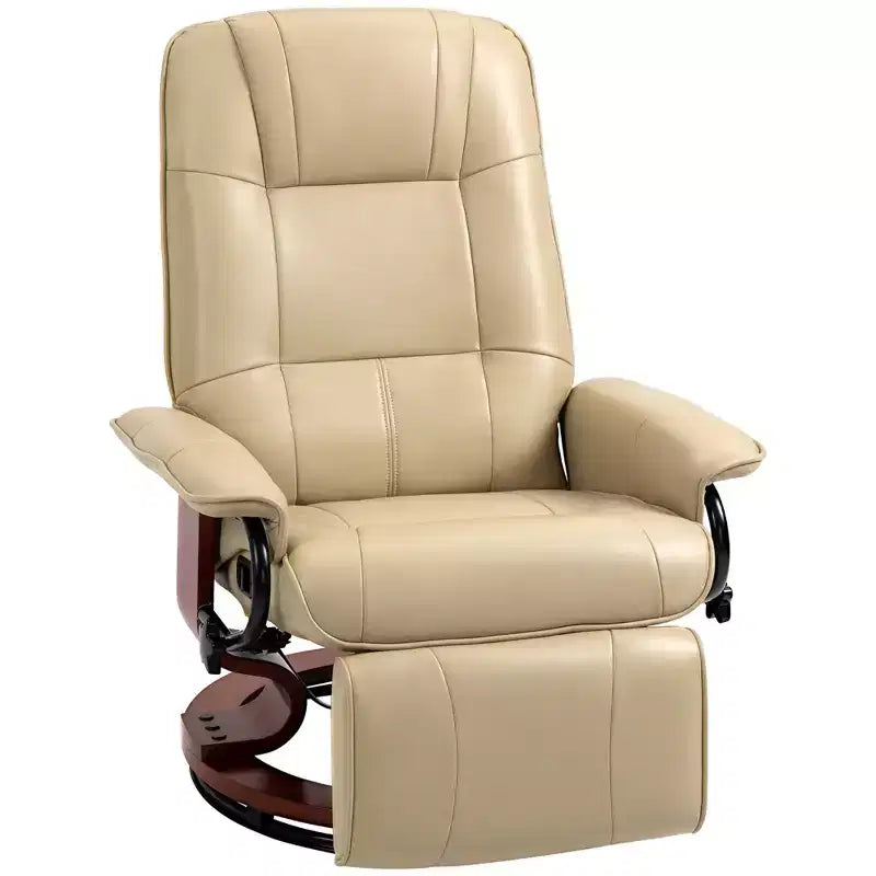 Fauteuil inclinable pivotant avec repose-pieds – Similicuir, 1 place (Noir / Bleu / Blanc cassé / Gris / Orange)