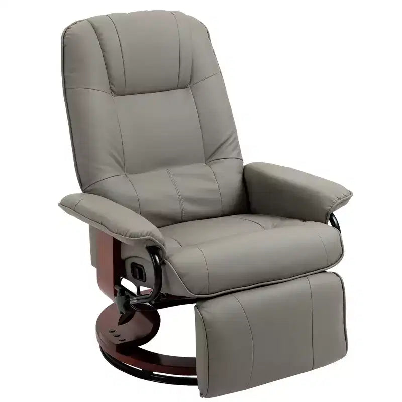 Fauteuil inclinable pivotant avec repose-pieds – Similicuir, 1 place (Noir / Bleu / Blanc cassé / Gris / Orange)