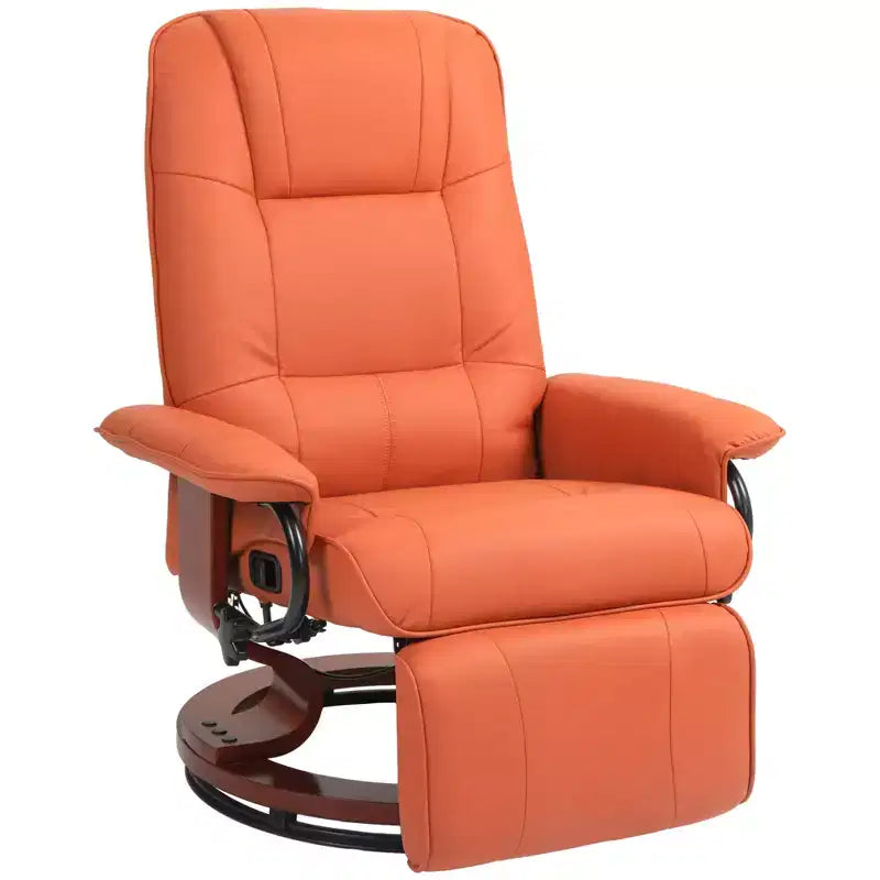 Fauteuil inclinable pivotant avec repose-pieds – Similicuir, 1 place (Noir / Bleu / Blanc cassé / Gris / Orange)