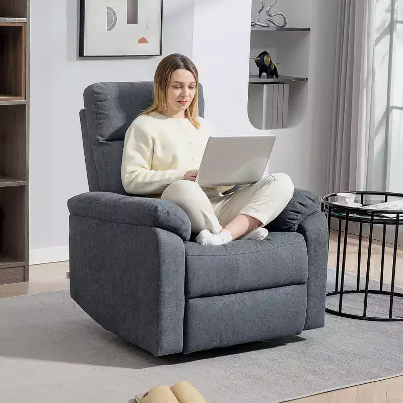 Fauteuil inclinable et pivotant à bascule crème/gris, 1 place