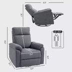 Fauteuil inclinable et pivotant à bascule crème/gris, 1 place