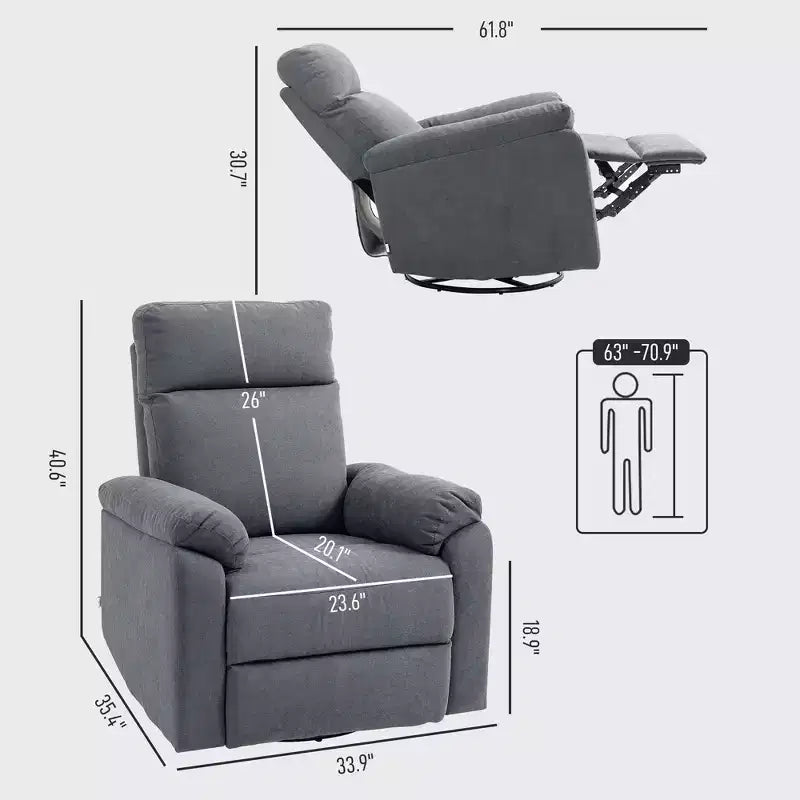 Fauteuil inclinable et pivotant à bascule crème/gris, 1 place