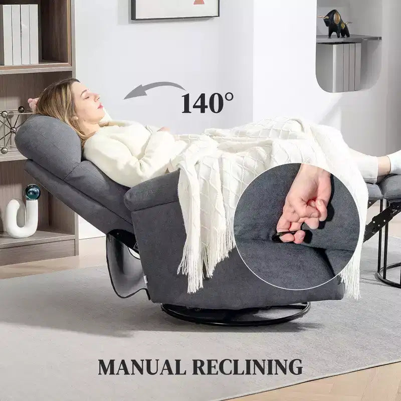 Fauteuil inclinable et pivotant à bascule crème/gris, 1 place