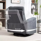 Fauteuil inclinable et pivotant à bascule crème/gris, 1 place